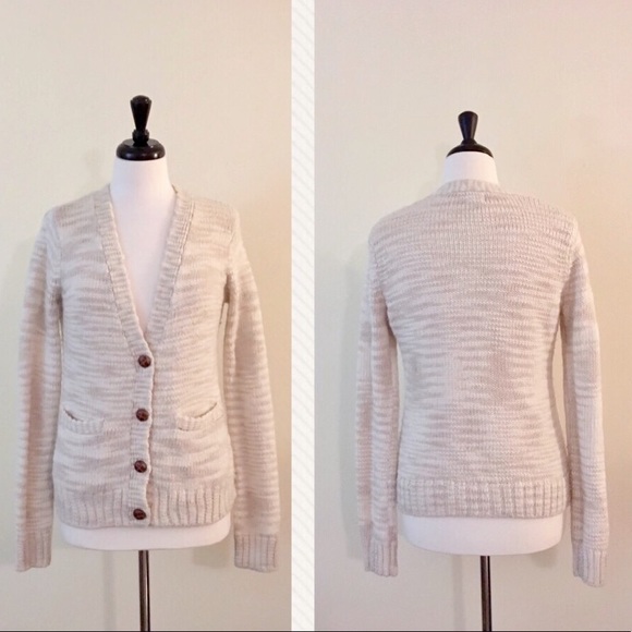 Mossimo Supply Co. Sweaters - Marbled Cream V-Neck Cardigan